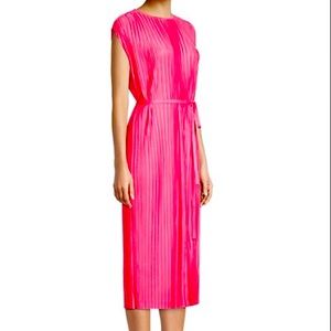 Hugo Boss Pleated Cocktail Dress- Pink- Small